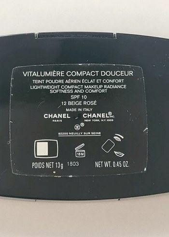 Chanel Vitalumiere Compact Douceur Foundation 12 Beige Rose - Görsel 3
