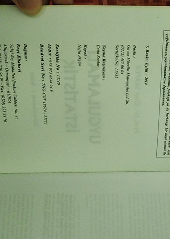 Uygulamalı istatistik - Özer Serper - Görsel 2