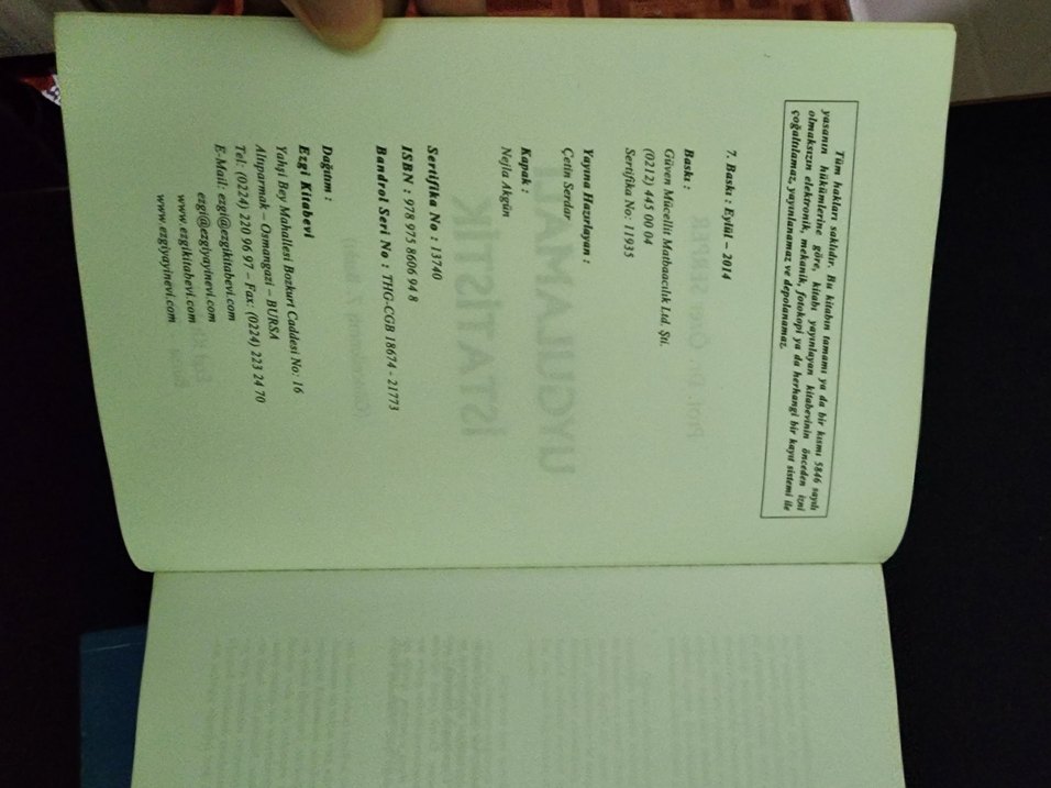 Uygulamalı istatistik - Özer Serper - Görsel 2