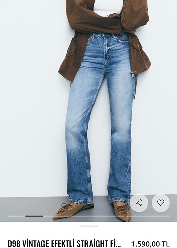 32 Beden gri Renk Stradivarius D98 jean straight fit