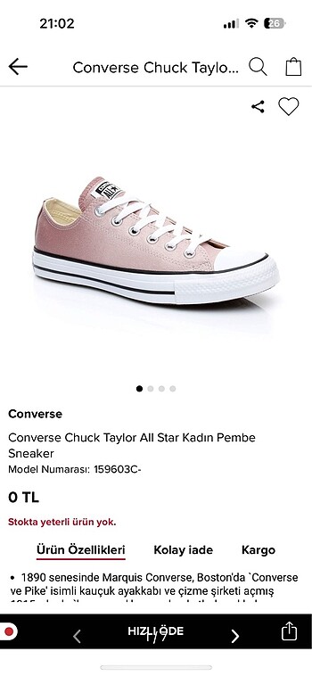 Simli pembe converse