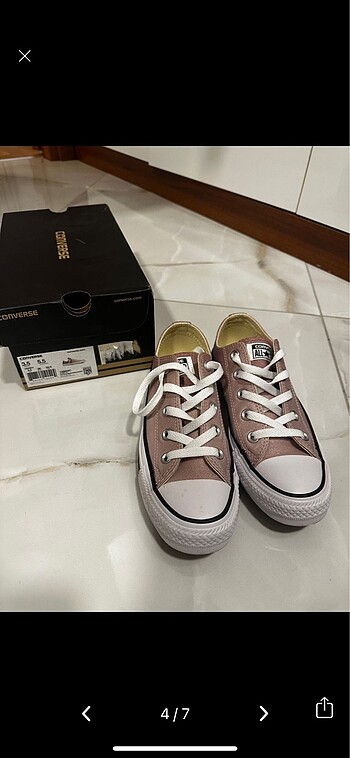 36 Beden pembe Renk Simli pembe converse