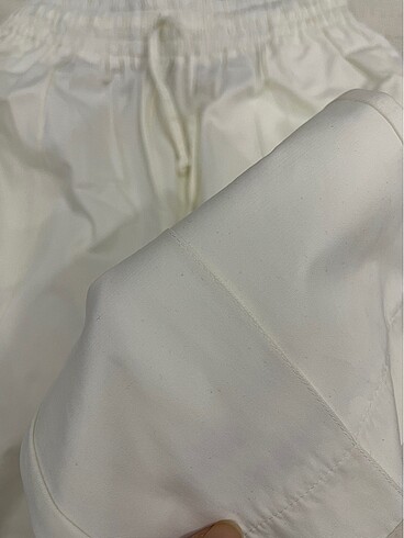 universal Beden beyaz Renk Biye detaylı havuç pantolon