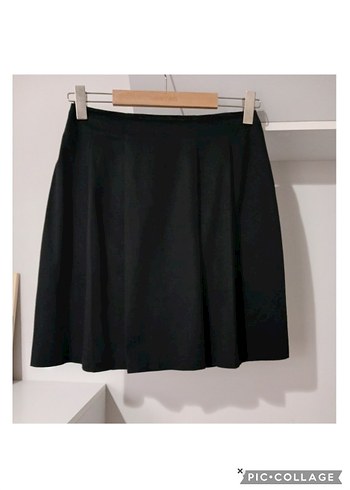 Siyah Pilili Midi Mini Etek Adil Işıl M beden - Görsel 2