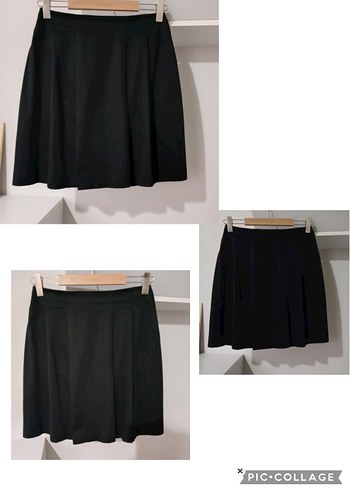 Siyah Pilili Midi Mini Etek Adil Işıl M beden - Görsel 4