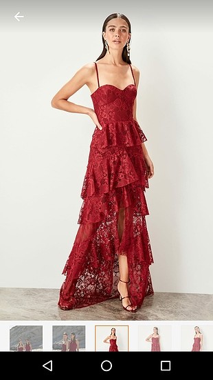 Trendyolmilla bordo abiye elbise