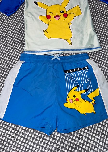 Çocuk Pokémon Baskılı Kısa Kollu Mayo Takımı - Görsel 2