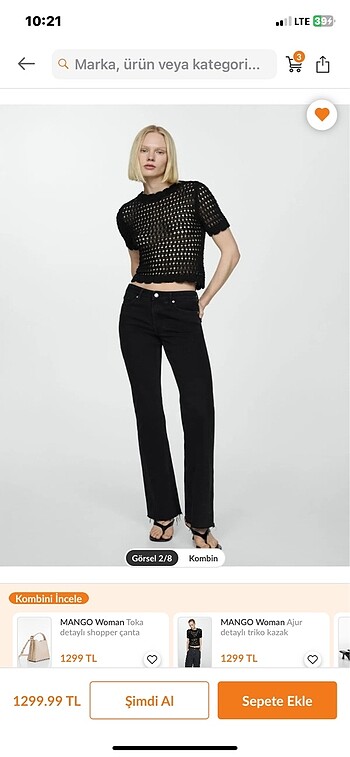 mango orta bel flare jean
