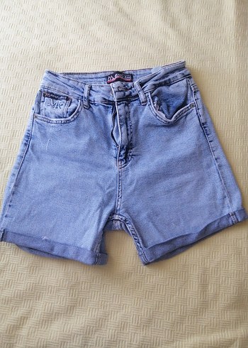 Mavi Pastel Renkli Kadın Denim Mini Şort
