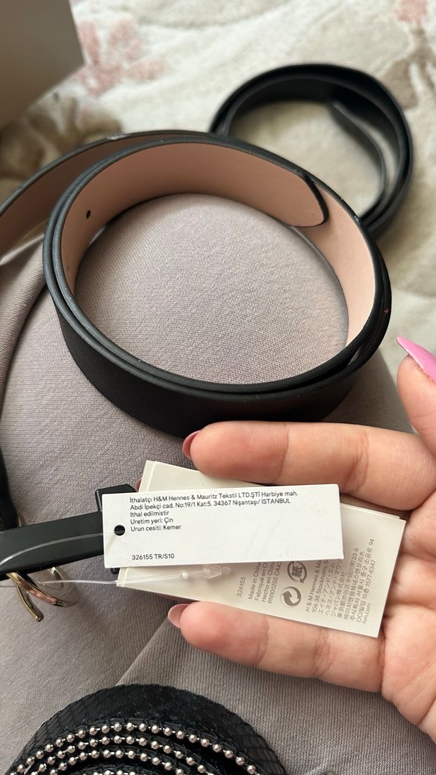 H&M Kadın Siyah Deri Tokalı Kemer - Görsel 2