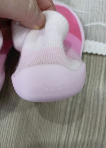 22 Beden Kız Bebek Örgü Ayakkabısı Pembe