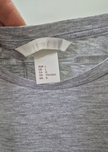 Gri Kadın Kısa Kollu Pamuklu Tişört - Görsel 2