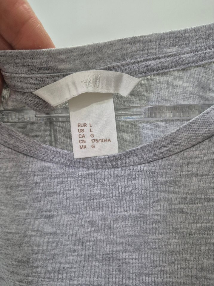 Gri Kadın Kısa Kollu Pamuklu Tişört - Görsel 2