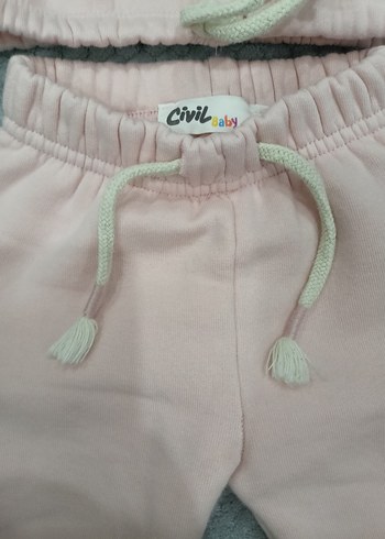 9 Ay Beden pembe Renk Pembe Bebek Kız Uzun Kollu Takım