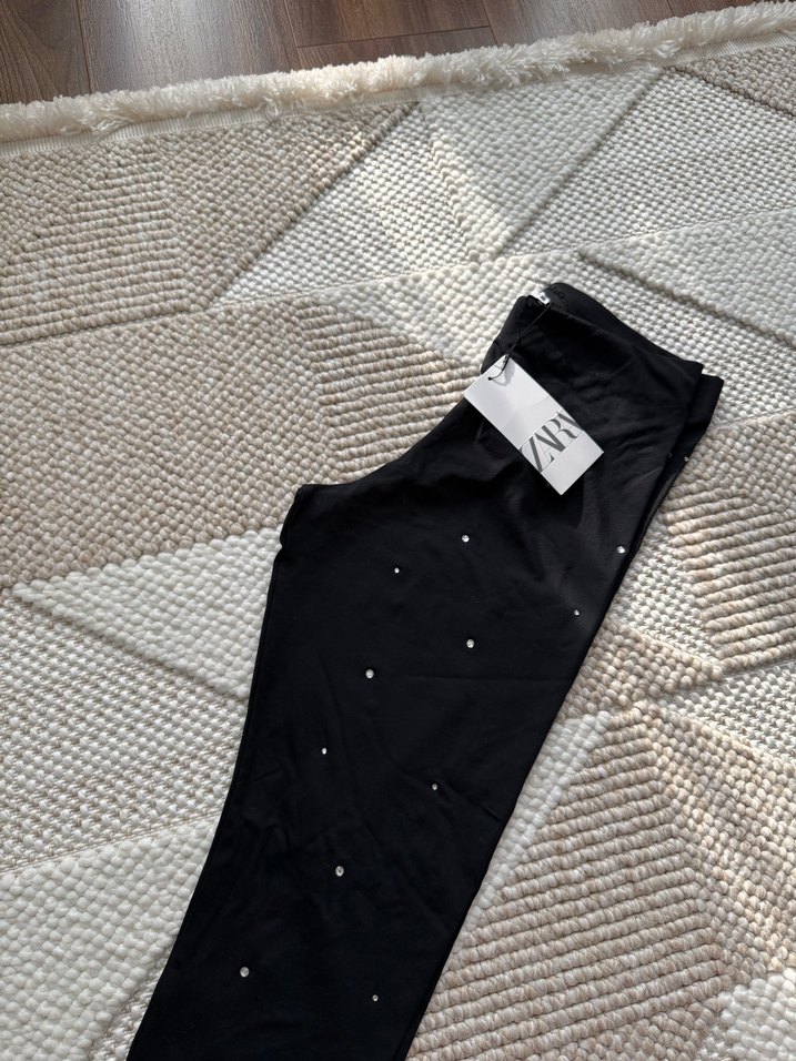 Zara taşlı likralı tayt - Görsel 4