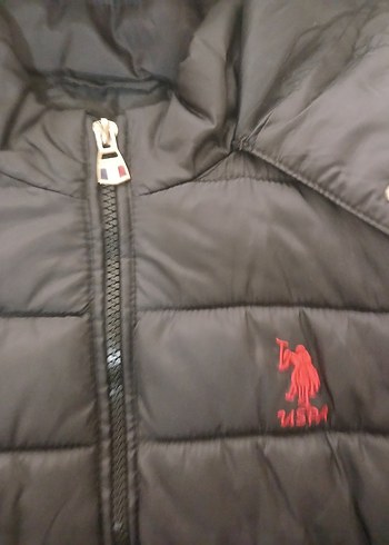 U.S Polo Assn. Siyah Kapüşonlu Kadın Kış Montu