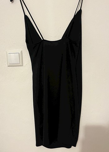 Siyah Drapeli Mini Elbise - Görsel 4