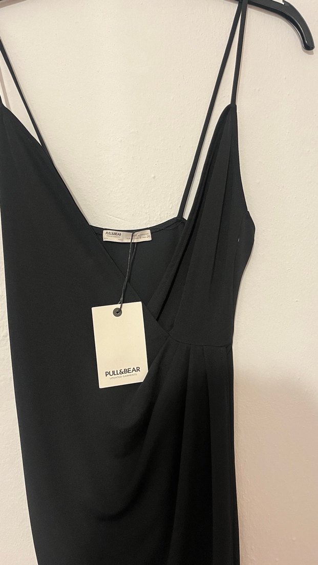 Siyah Drapeli Mini Elbise - Görsel 2