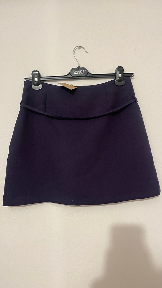 Mor Kemerli Mini Etek Zara - Görsel 2