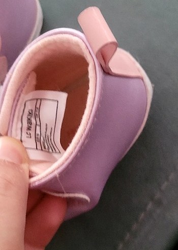 19 Beden Kız Bebek İlk Adım Ayakkabısı Pembe Velcro