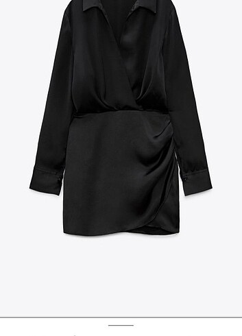 Zara siyah saten elbise