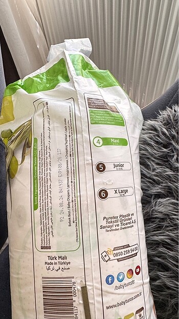 4 Beden: 7-18 kg Beden Bebek kilot bez