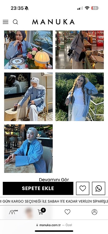 s Beden Manuka manşet kollu çizgili gömlek