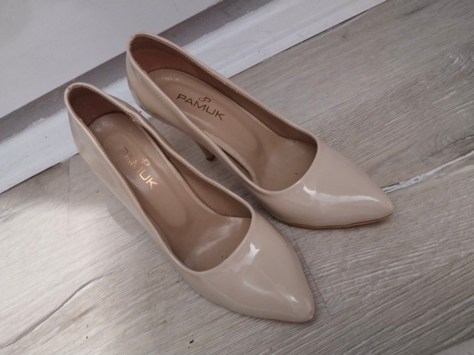 Bej Rugan Stiletto Topuklu Kadın Ayakkabı - Görsel 2