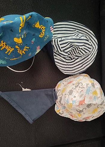 Çok Renkli Baskılı Bebe Şapkaları Velcro