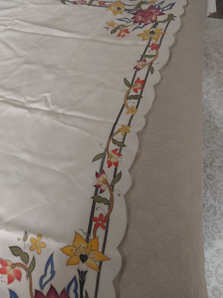Nakışlı Beyaz Masa Örtüsü - Görsel 4