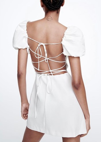 Zara Beyaz Mini Elbise