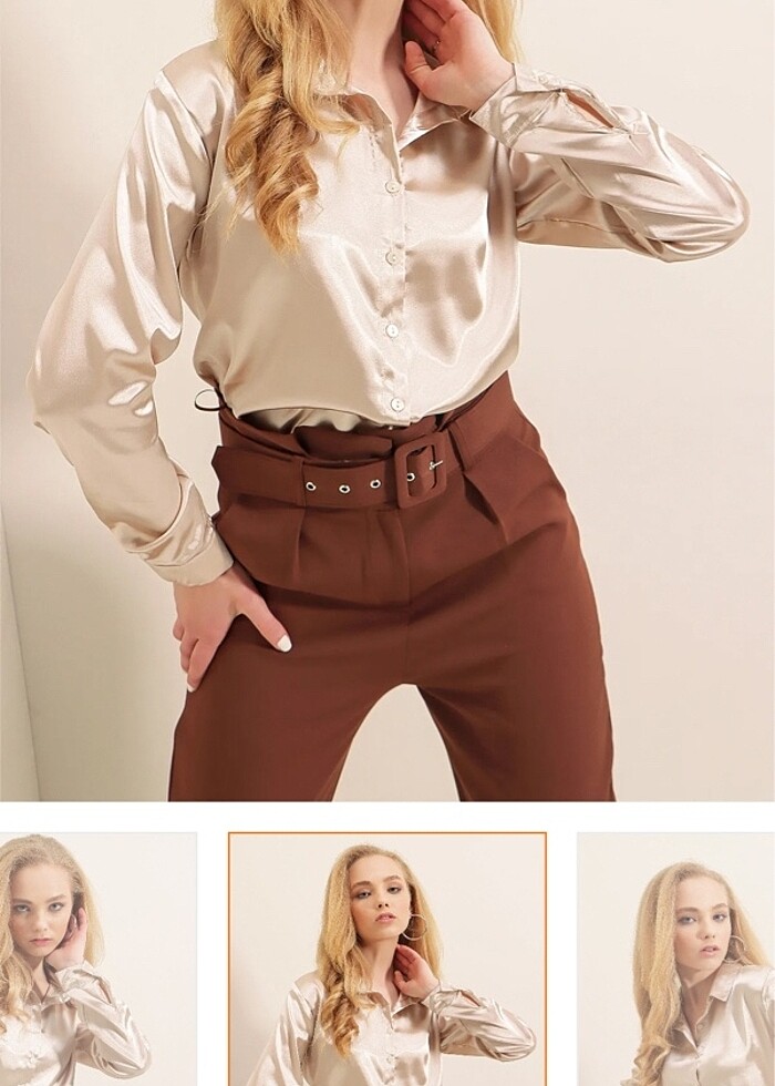 Saten gömlek - Görsel 4