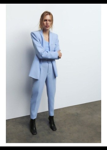 Pastel Mavi Kadın Blazer Ceket
