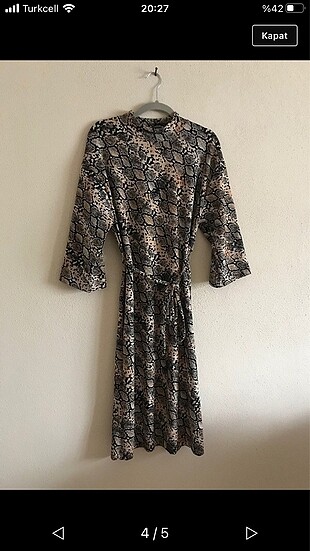 Zara leopar desenli elbise