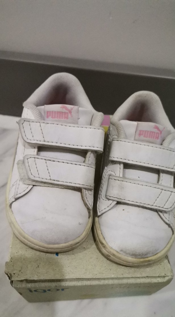 Kız Çocuk Beyaz Cırt Cırtlı Spor Ayakkabı - Görsel 2