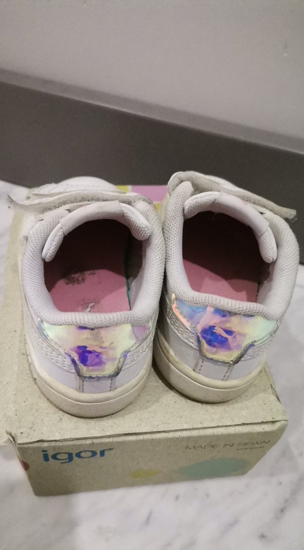 Kız Çocuk Beyaz Cırt Cırtlı Spor Ayakkabı - Görsel 3