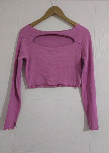 Trendyol & Milla Canli Fusya Cut Out Crop Bluz