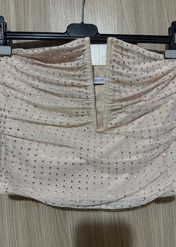 Bershka Bej İşlemeli V yaka büstiyer