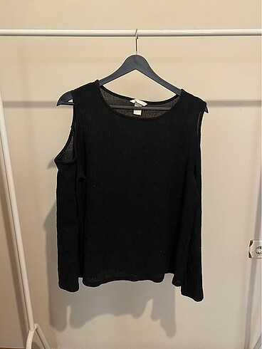 H&m omuzları açık krinkle dokulu ispanyol kollu kovboy tarzı lim