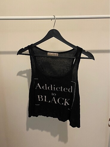 Pull&Bear siyah crop fitilli askılı body atlet y2k lolita
