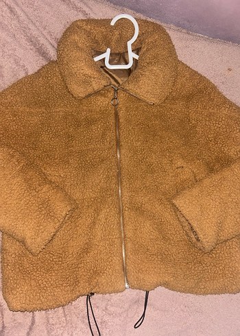 Kahverengi Kadın Peluş Mont - Görsel 2