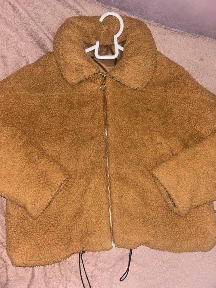 Kahverengi Kadın Peluş Mont - Görsel 2