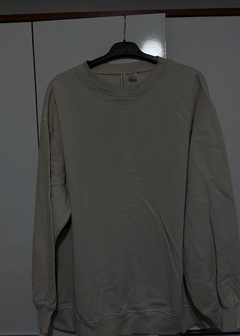 H&M Rahat Ve Sik Acik Bej Bisiklet Yaka Sweatshirt
