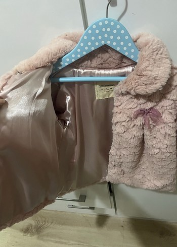 Kız Çocuk Pudra Peluş Kaban - Görsel 5