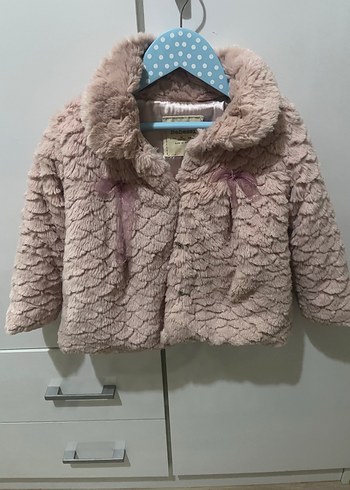 Kız Çocuk Pudra Peluş Kaban - Görsel 2