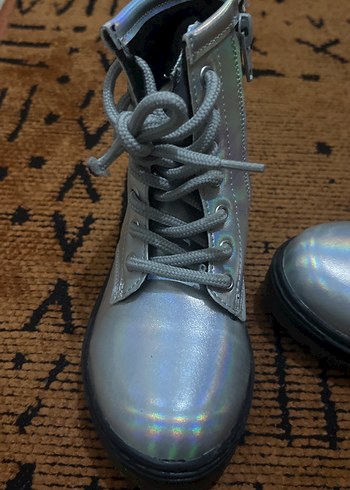 Kızlar İçin Bağcıklı Gri Rugan Bot - Görsel 4