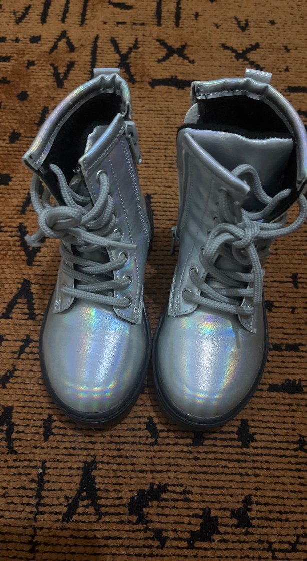 Kızlar İçin Bağcıklı Gri Rugan Bot - Görsel 2