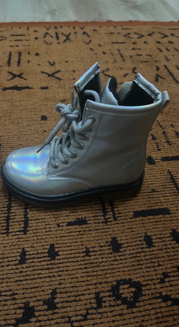 Kızlar İçin Bağcıklı Gri Rugan Bot - Görsel 3