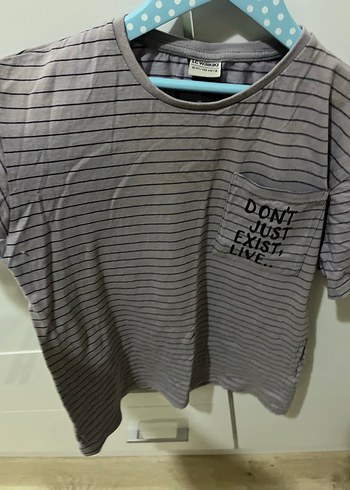 Gri Çizgili Erkek Tişört - Görsel 3