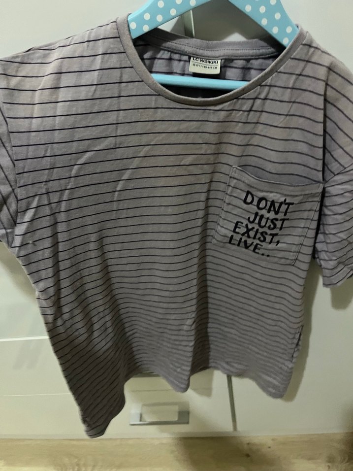 Gri Çizgili Erkek Tişört - Görsel 3